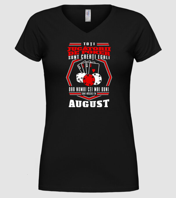 Toți jucătorii de poker sunt creați egali august model negru pe tricou