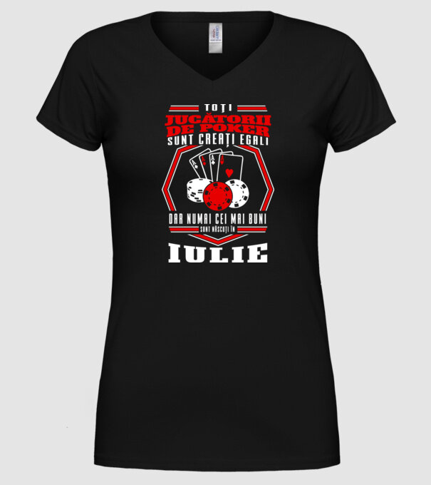Toți jucătorii de poker sunt creați egali iulie model negru pe tricou