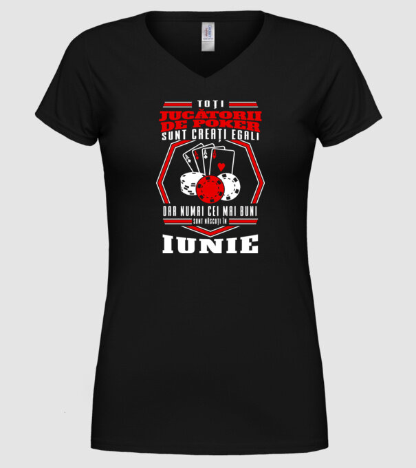 Toți jucătorii de poker sunt creați egali iunie model negru pe tricou