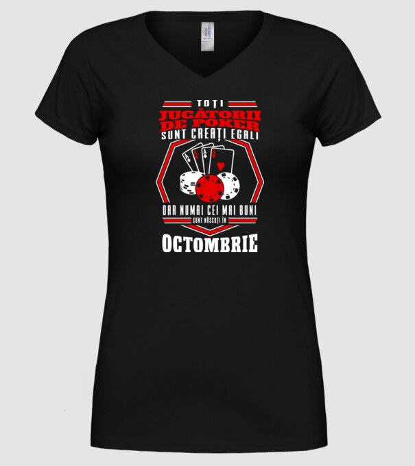 Toți jucătorii de poker sunt creați egali octombrie model negru pe tricou