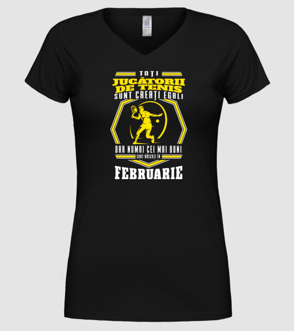 Toți jucătorii de tenis sunt creați egali februarie model negru pe tricou