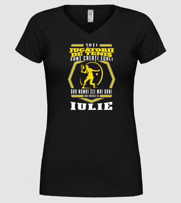 Toți jucătorii de tenis sunt creați egali iulie model negru pe tricou