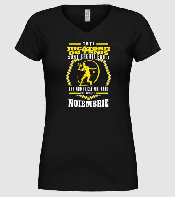 Toți jucătorii de tenis sunt creați egali noiembrie model negru pe tricou
