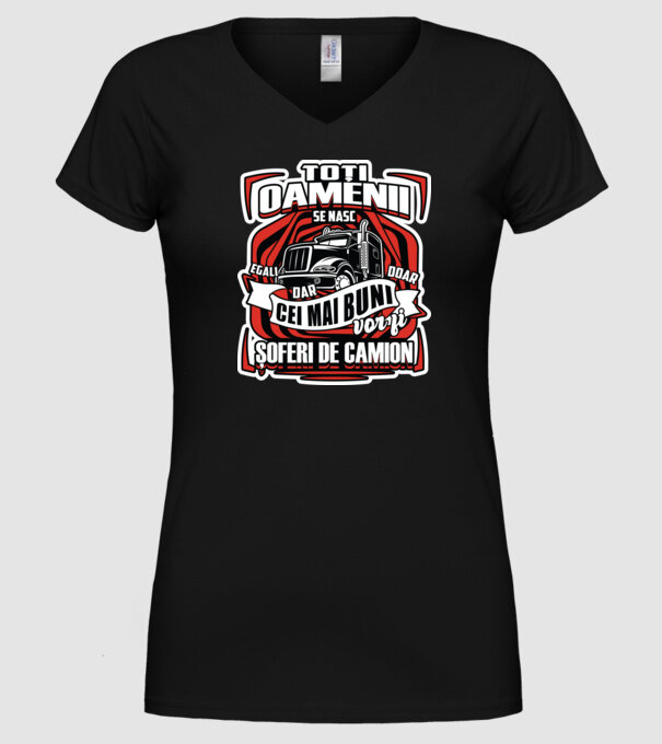 Toți oamenii șoferi de camion model negru pe tricou