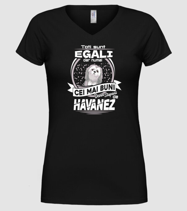 Toți sunt egali, dar numai cei mai buni devin stăpâni de havanez lght model negru pe tricou