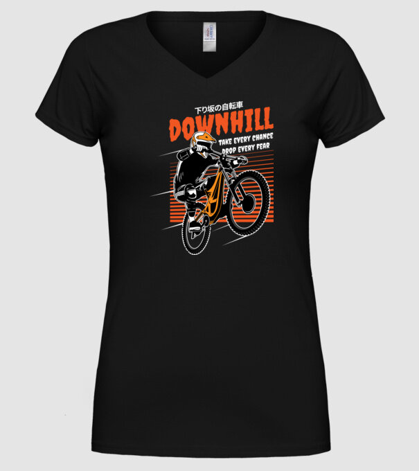 TR Downhill model negru pe tricou