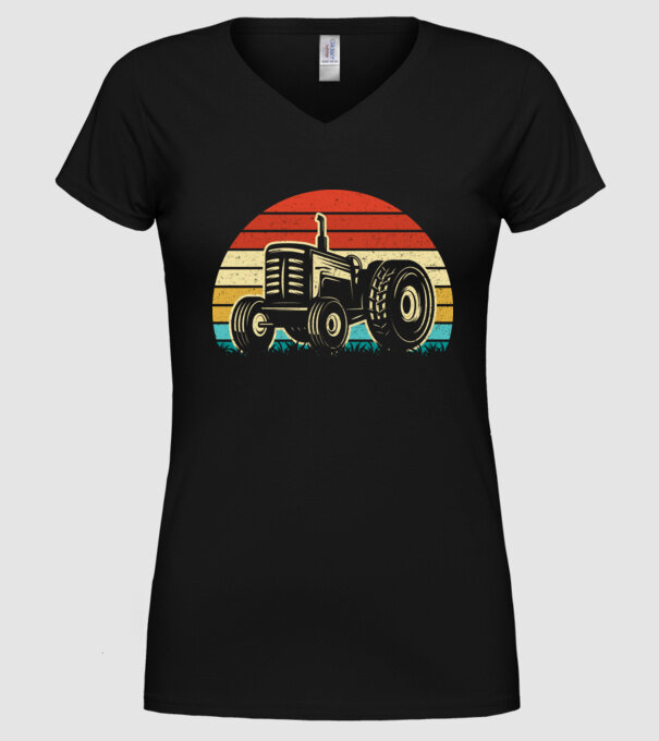 TRACTOR model negru pe tricou