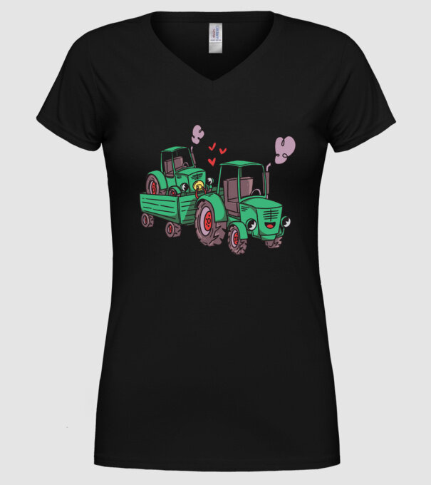 TRACTOR model negru pe tricou