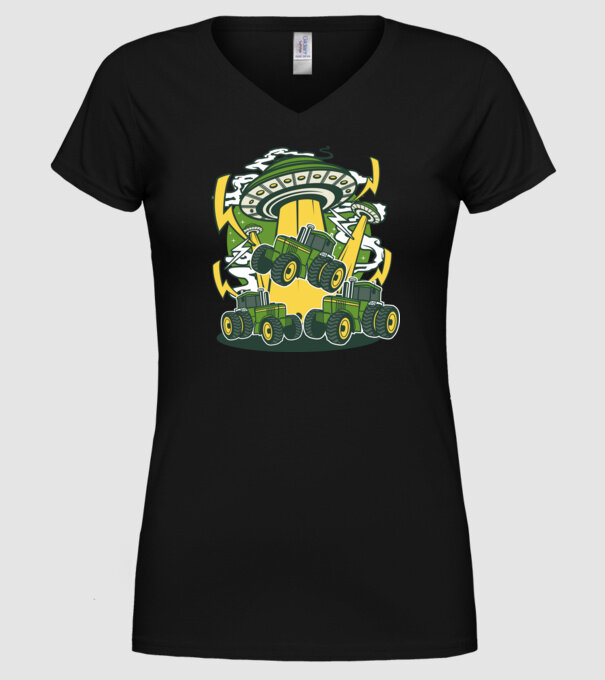 TRACTOR model negru pe tricou