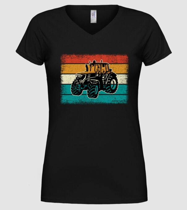 TRACTOR model negru pe tricou