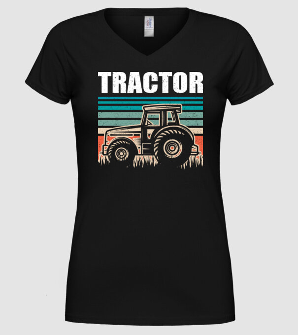 TRACTOR model negru pe tricou