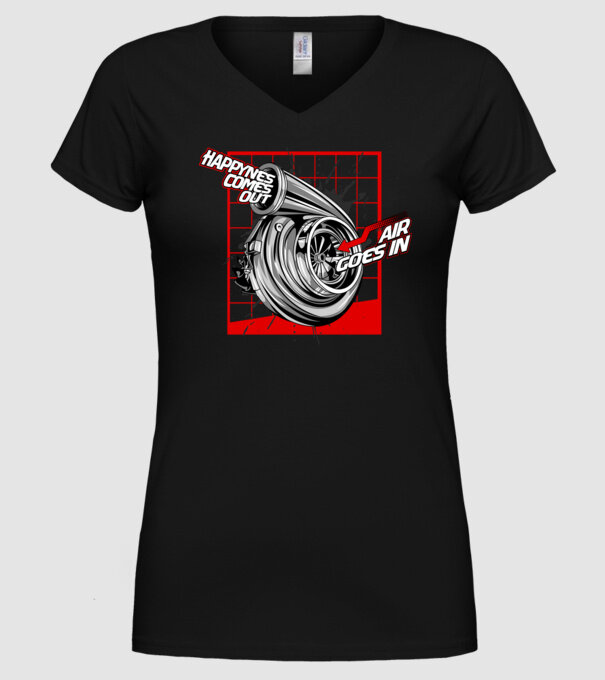 Turbo model negru pe tricou