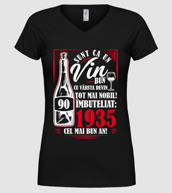 Un Vin Bun 1935 - Negru model negru pe tricou