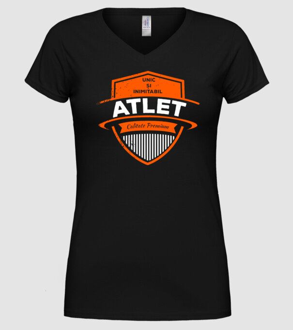 unic și inimitabil calitate premium_ATLET model negru pe tricou