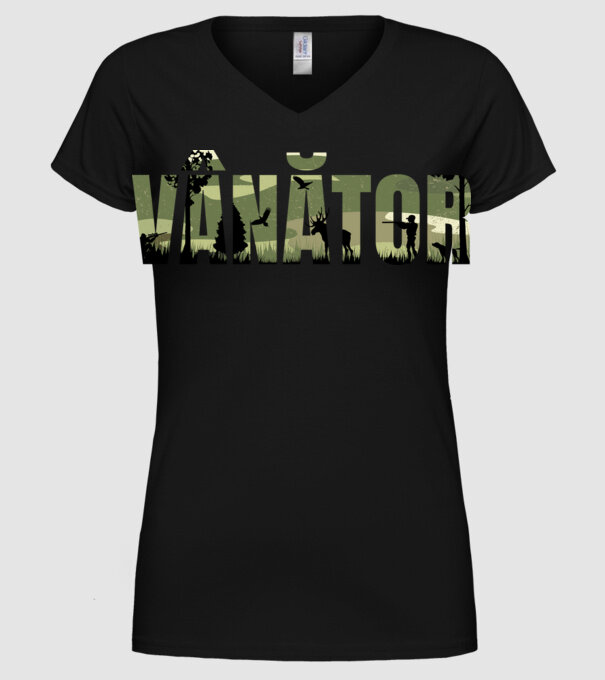 VÂNĂTOR model negru pe tricou