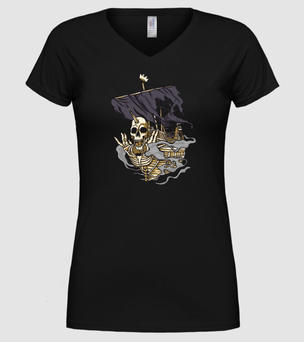 Vapoare model negru pe tricou