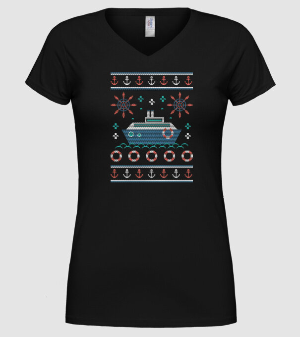 Vapoare model negru pe tricou