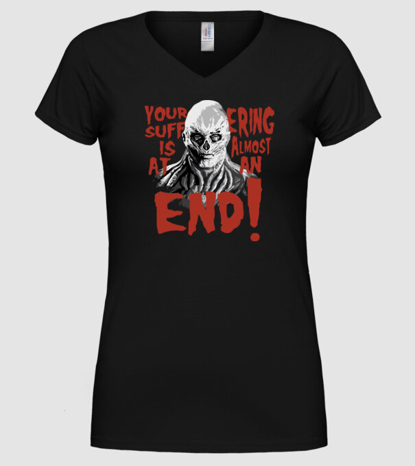 vecna your suffering is almost at an end model negru pe tricou