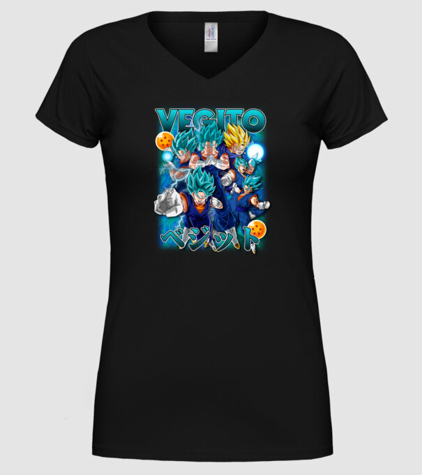 vegito dragonball model negru pe tricou