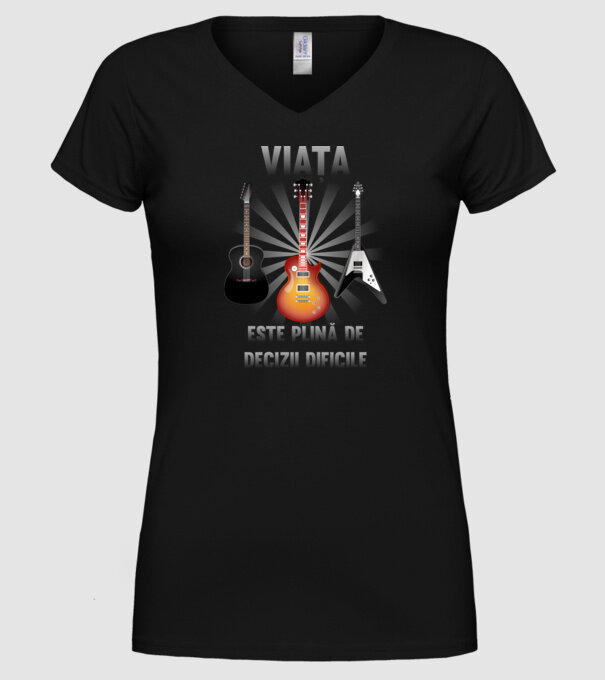 Viața este plină de decizii dificile model negru pe tricou