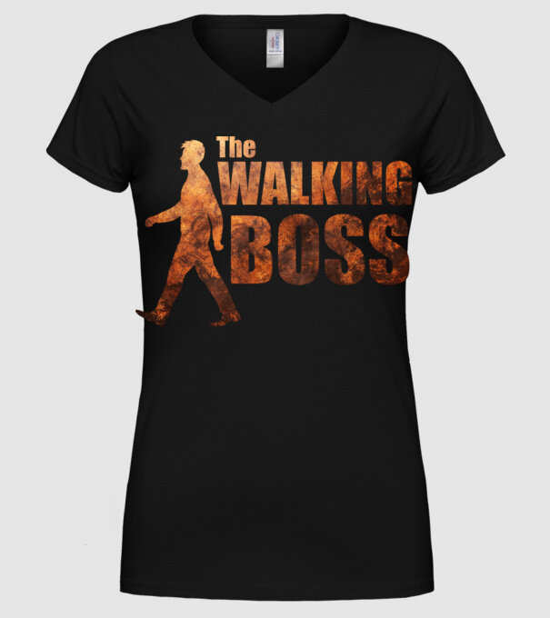 Walking boss model negru pe tricou
