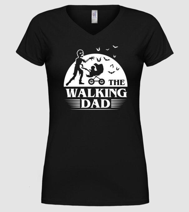 Walking dad model negru pe tricou