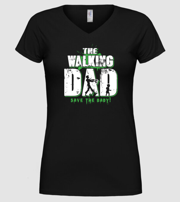 Walking dad green model negru pe tricou