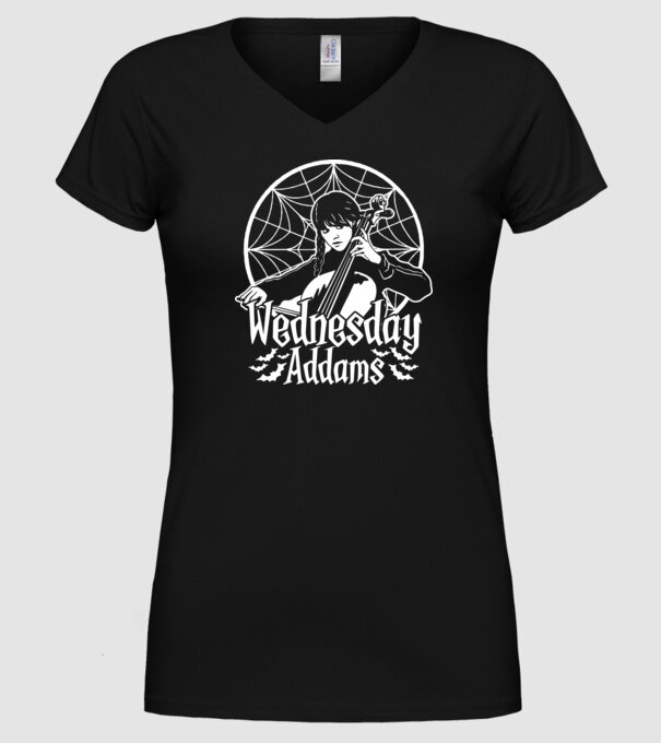 Wednesday Window model negru pe tricou
