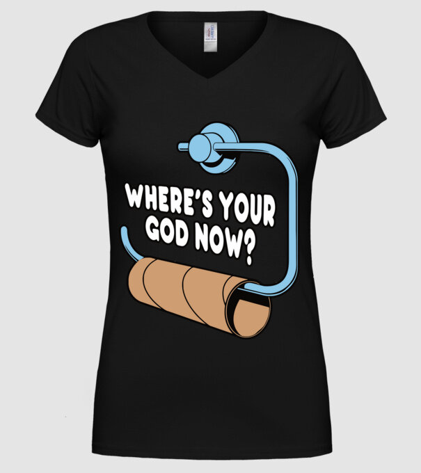 Where's your god now model negru pe tricou