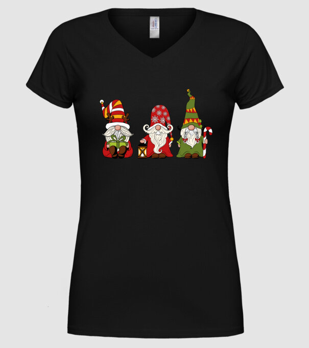 Xmas gnomes 2 model negru pe tricou