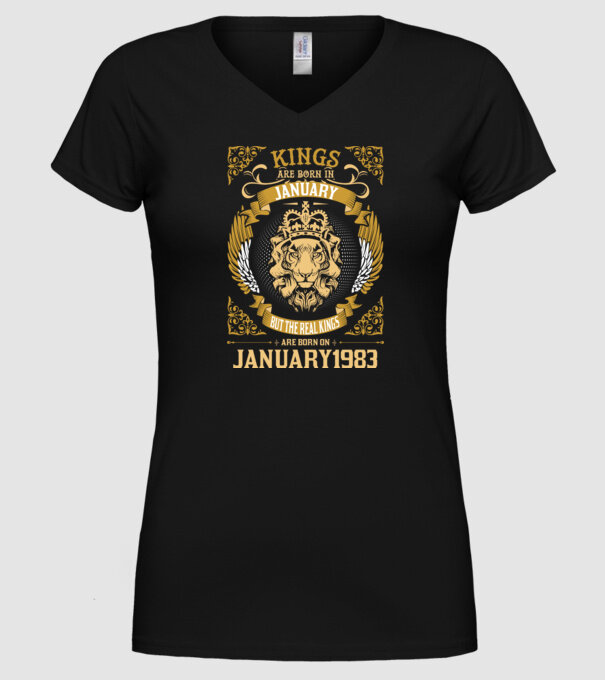 Ziua de naștere a Leului 1983 january model negru pe tricou