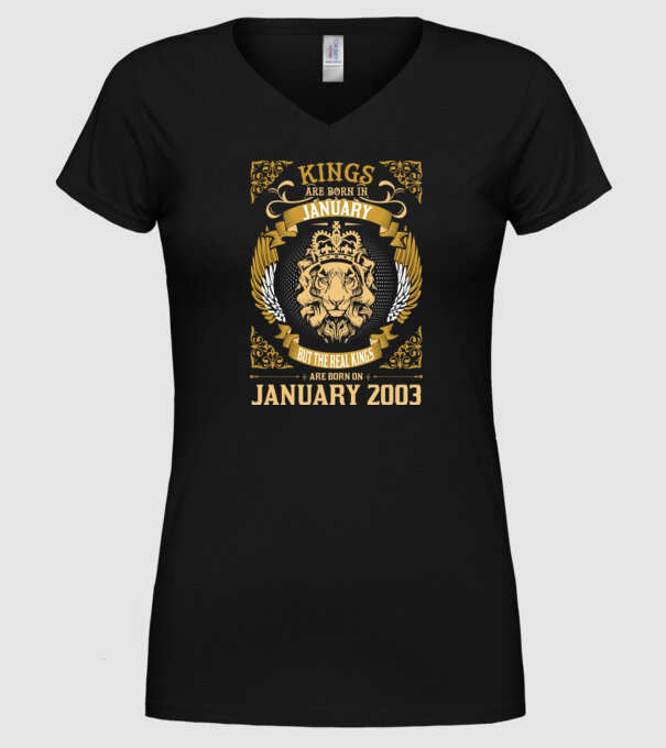 Ziua de naștere a Leului 2003 january model negru pe tricou