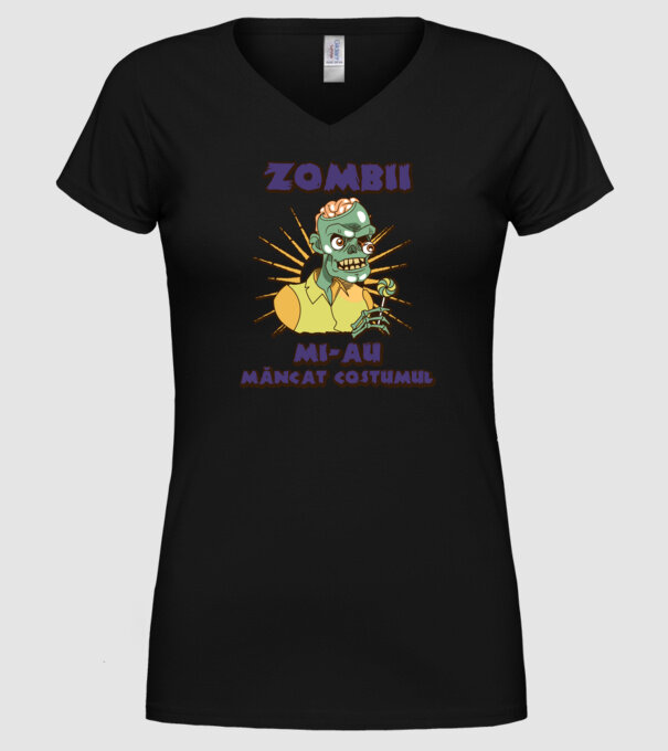 Zombii mi-au mâncat costumul model negru pe tricou