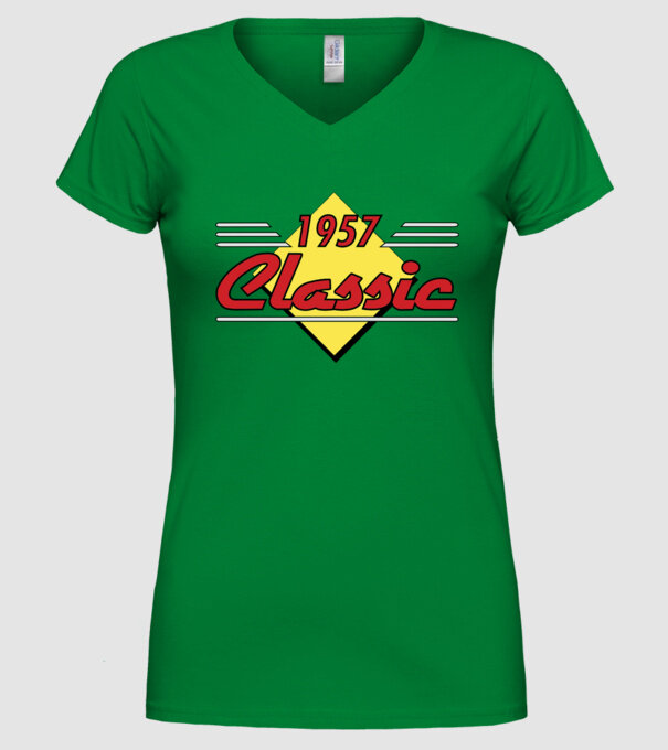Classic - 1957 model verde pe tricou