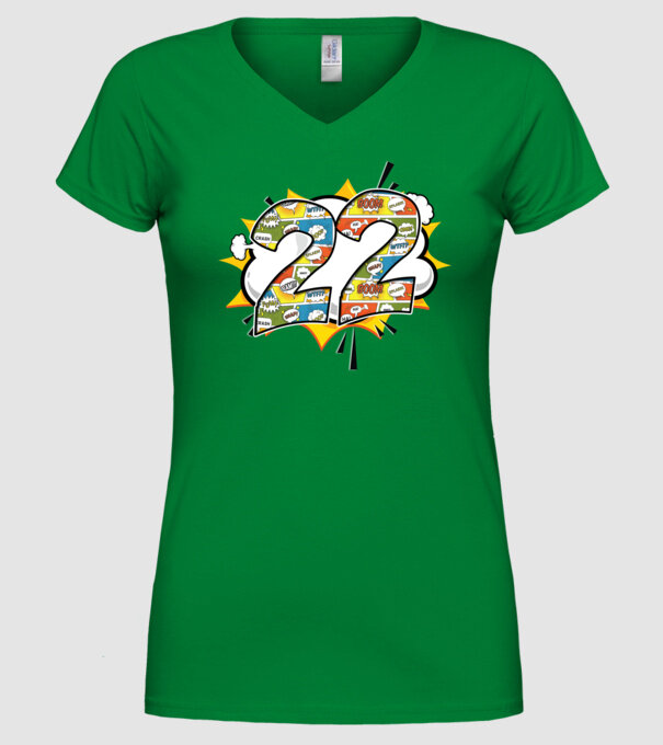 Birthday Comic Number 22 model verde pe tricou
