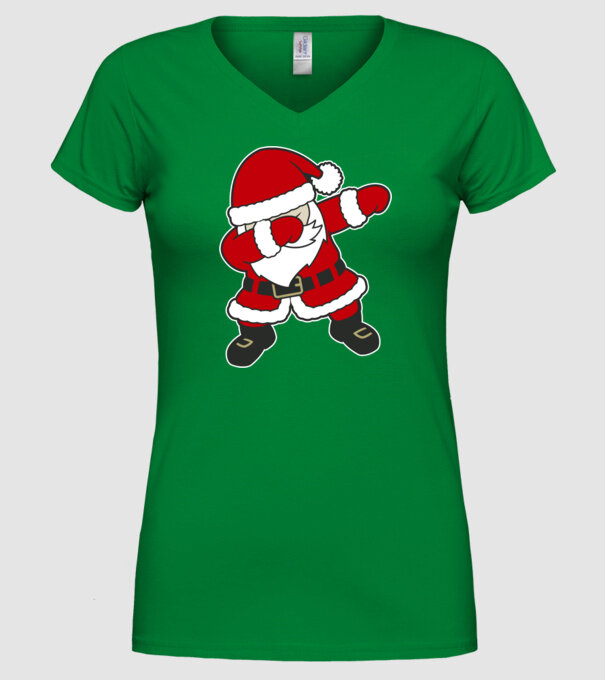Dabbing Santa model verde pe tricou