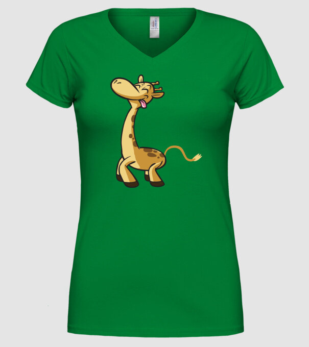 Giraffe model verde pe tricou