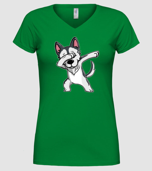 Husky DAB model verde pe tricou