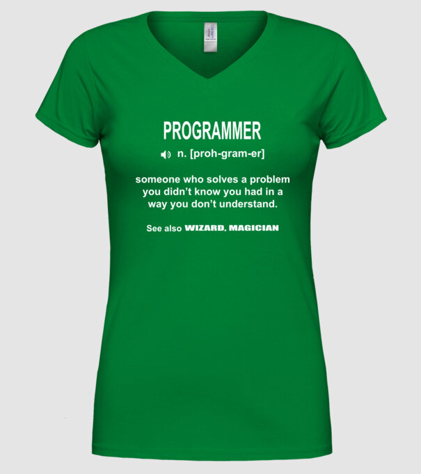 Programmer model verde pe tricou