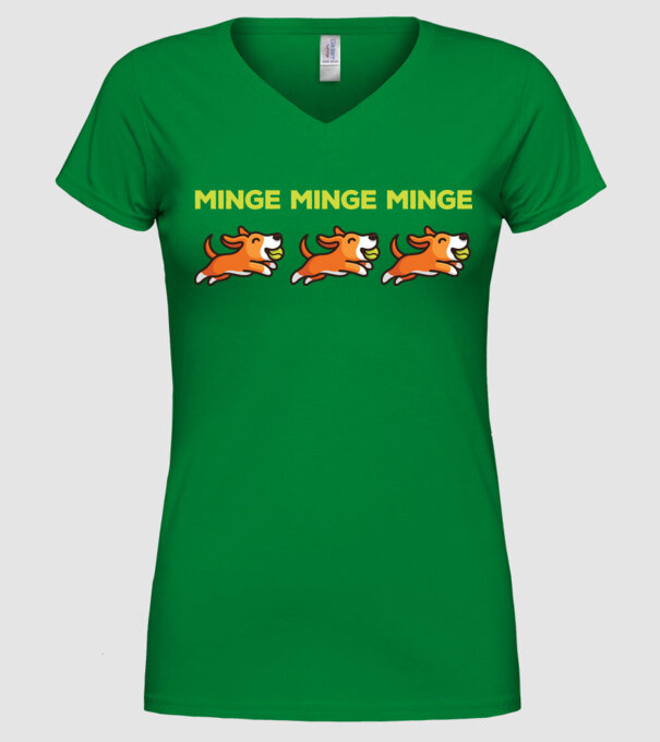 MINGE MINGE MINGE model verde pe tricou