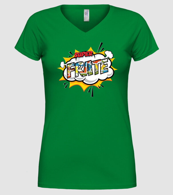 Super Frate model verde pe tricou