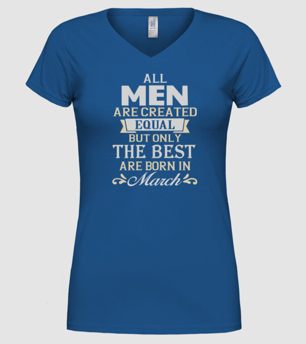 All men created equal but only the beat are born in march model albastru regal pe tricou