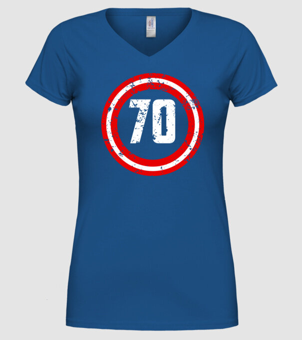 Birthday captain 70 Years old model albastru regal pe tricou