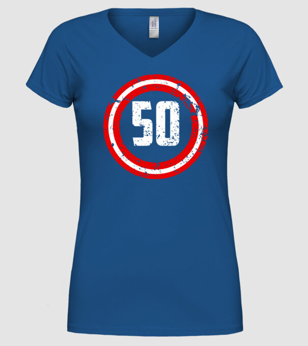 Birthday captain 50 Years old model albastru regal pe tricou