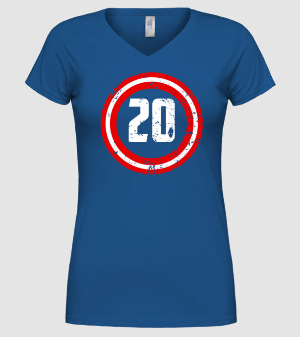 Birthday captain 20 Years old model albastru regal pe tricou