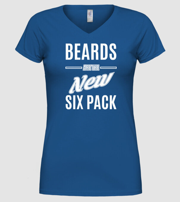 Beards are the new six pack model albastru regal pe tricou
