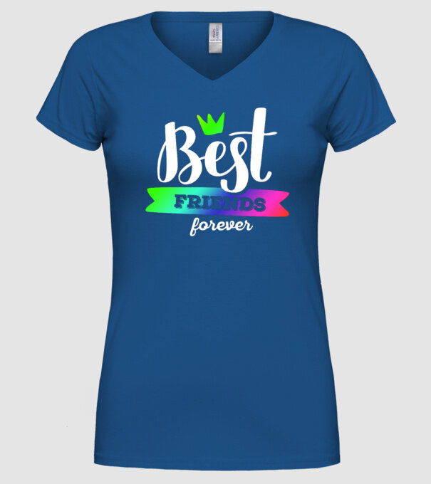 Best friends forever model albastru regal pe tricou