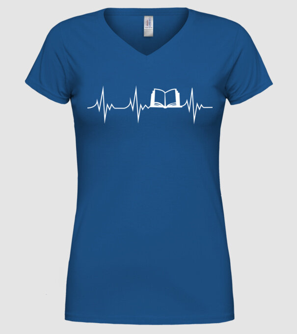 book ekg model albastru regal pe tricou