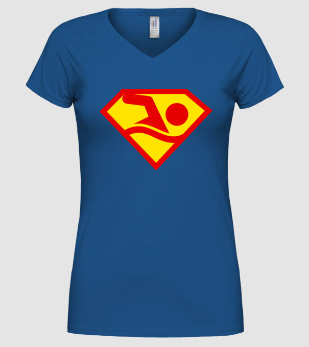 Supersportiv ÎNOTĂTOR model albastru regal pe tricou