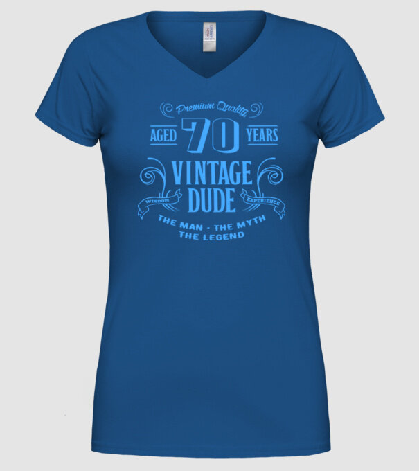 Vintage Dude - 70 model albastru regal pe tricou